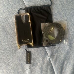 Bandolier Black and Gold Phone Case with Strap